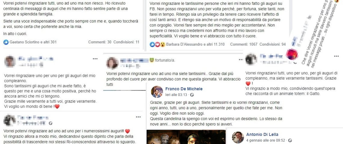 Facebook –  Ad Aprile sarà obbligatorio ringraziare uno per uno tutti quelli che ti fanno gli auguri