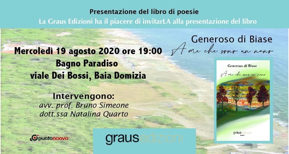 “A me che sono un nano”:la prima raccolta poetica dell’avvocato aversano Generoso di Biase