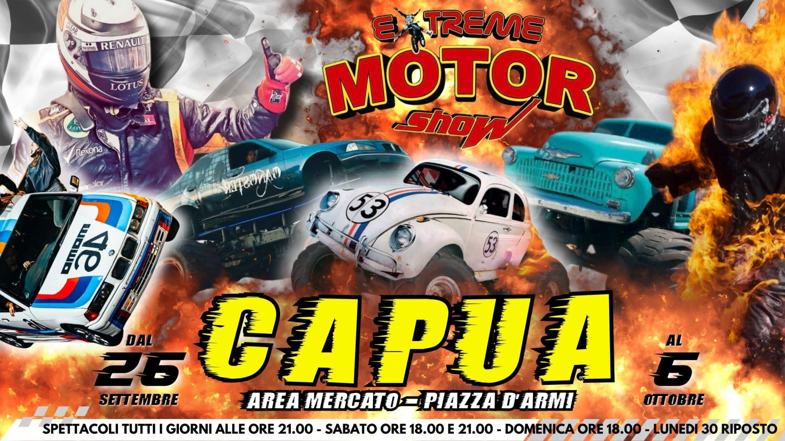 Monster Truck a Capua sino al 6 ottobre, ma l’evento di stasera è annullato causa pioggia